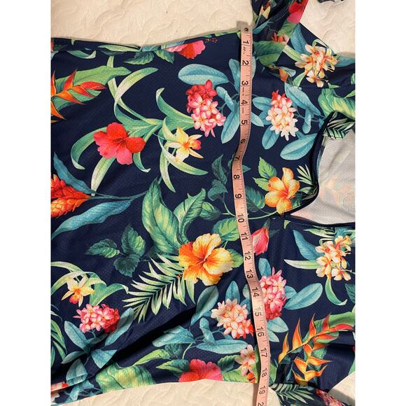 Gottex floral print long sleeve active half zip top small - Picture 8 of 9